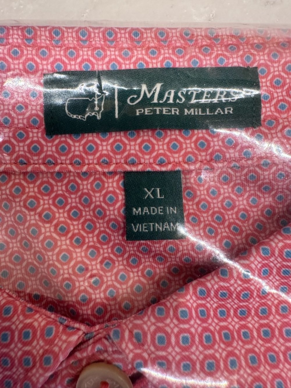 Peter Millar masters Pink Geometric Print Polo xl - Picture 4 of 6